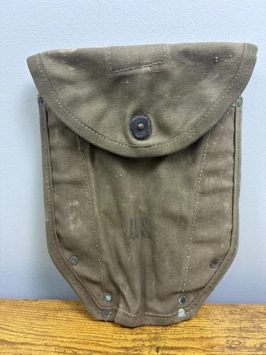 1945 U.S. Military Issued Green Entrenching Pouch Tool Shovel OD Carrier WW2 Era