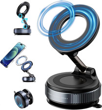 Vacuum Magnetic Phone Holder  - 360  Adjustable  Magsafe Car Mount  , Foldable  C