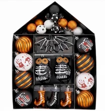 Halloween Ornaments Tree Decorations Indoor, 40ct Medium Set Variety Shatterp...
