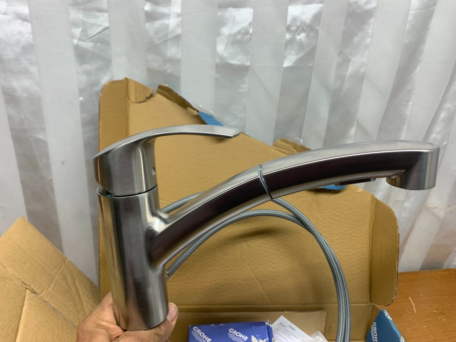 Grohe 30366DCO Eurosmart Single-Handle Dual Spray Kitchen Faucet Chrome NEW