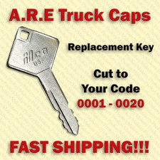 ARE Truck Cap Replacement Key Cut to Your Code 0001 - 0020
