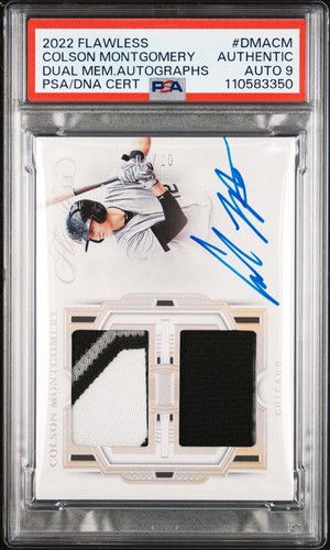 2022 Flawless Colson Montgomery /10 Dual Jersey Auto PSA 9