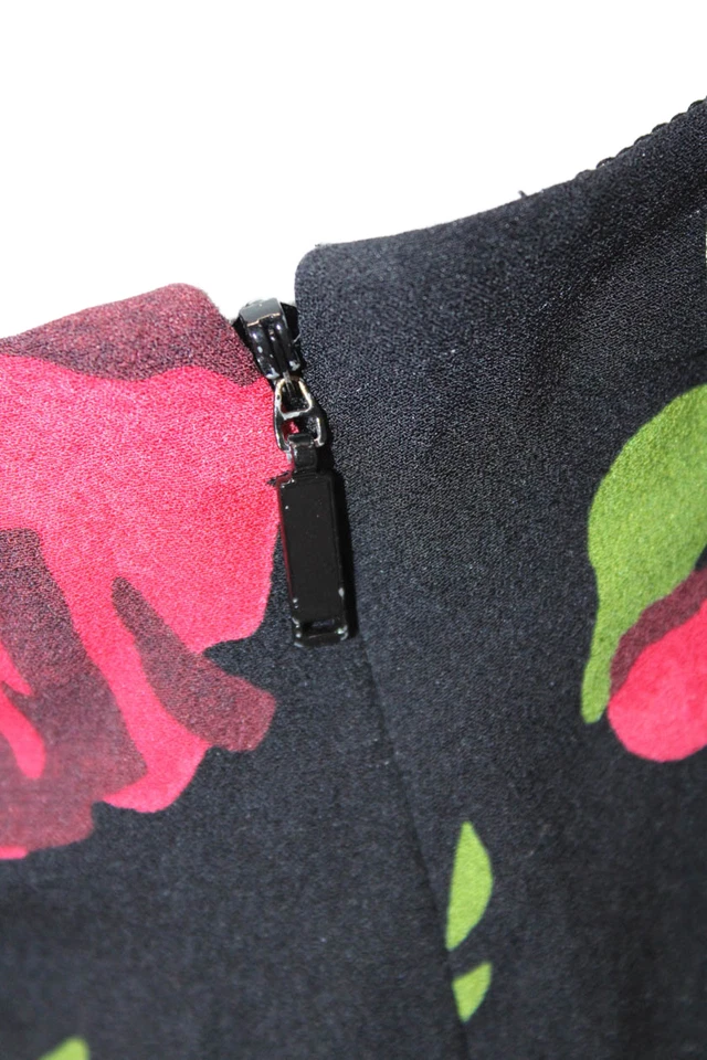 Серая женская шелковая юбка длиной до колена на молнии с цветочным узором Jason Wu черная размер 2 - Изображение 4 из 4