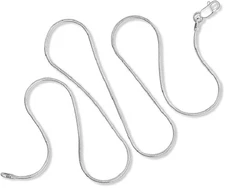 VFK Italian Sterling Silver 925 Round Snake Chain – Elegant Unisex Necklace