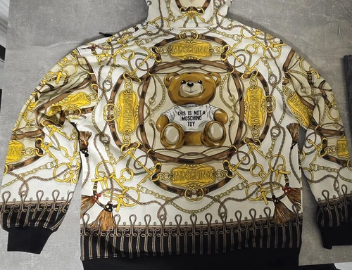 Felpa uomo Moschino originale con cappuccio taglia 50 L nuova