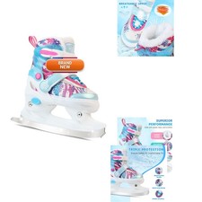 LEVYTEMP Adjustable Ice Skates Kids Boys Girls - Warm Fleece Lined, 4 Size