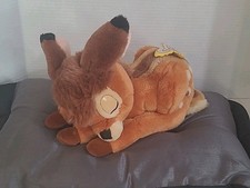 Vintage Disney Gund Sleeping Bambi Plush Musical Brahms Lullaby Deer HTF