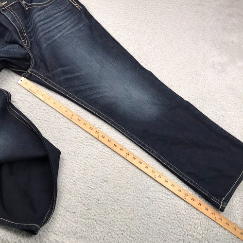 BKE Derek Jeans Mens 42 (45x32) Blue Mid Rise Straight Stretch Dark Wash Denim - Picture 10 of 13