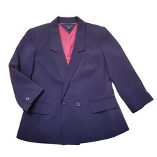 Tommy Hilfiger 12 Blazer Navy Blue Classic Professional Business Woman Preppy