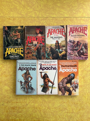 #ad APACHE #1 2 4 21 26 25 27 William M. James Pinnacle Western Paperback Lot $49.99