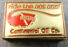 Conoco... Continental Oil Co Gold Ride The Hot One Struck Vintage Matchbox Ad