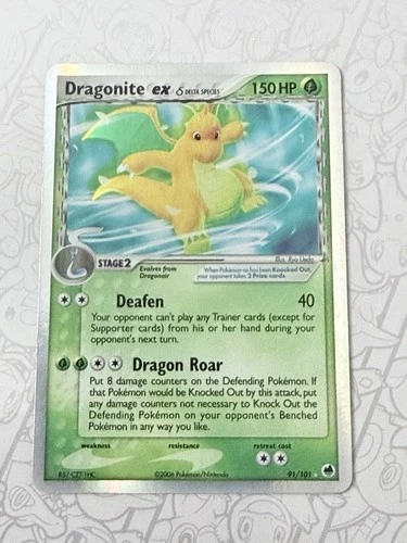 Dragonite EX Delta Species #91/101 Dragon Frontiers Damage HP English Raw 2006
