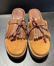 Womens Born Mule Suede Shoe with Tassel Size 8