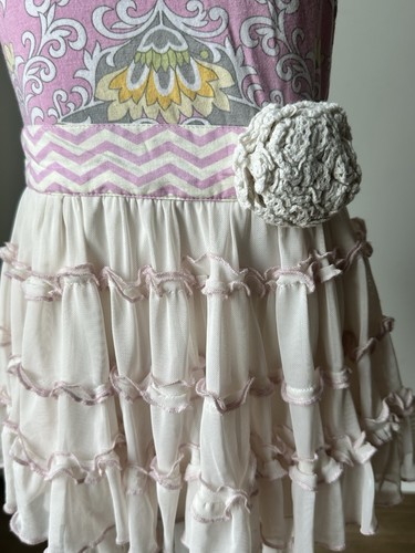 MUSTARD PIE Striped Multicolor Kids Dress SIZE 4T made in India - Picture 9 of 13