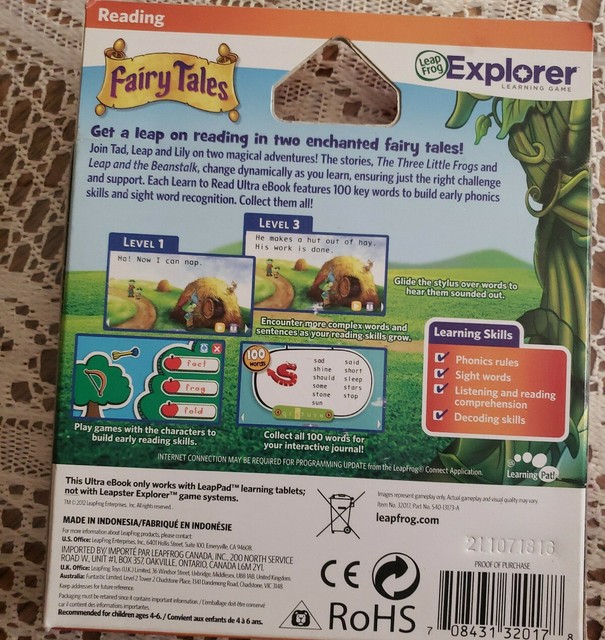 LeapFrog LeapPad Ultra eBook Learn to Read Collection Fairy Tales New