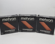 MEHRON MAKEUP FOUNDATION GREASEPAINT ORANGE 1.25 OZ BOXED DETAILS LOT OF 3 