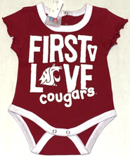 Washington State University Cougars First Love Baby Girls Bodysuit New 0-3 Month