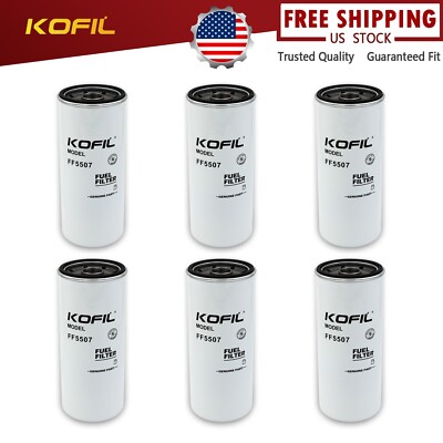 (6SET)FF5507 Fuel Filters For Volvo D12 D13 Engine Spin-On OE