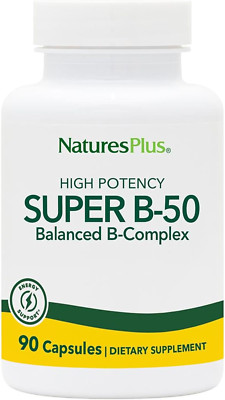 Super B50-90 Vegetarian Capsules - High Potency B Complex Vitamin Supplement ...