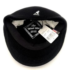 Image of Black stamped embroidered beret kangol