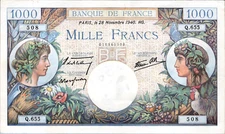 France 1000 Francs 1940 Pick # 96b