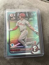 2022 Bowman 1st Edition Logan Cerny Sky Blue Foil Parallel #BPPF-120