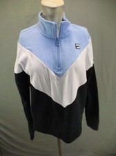 FILA Size M Women Cotton Blend 1/2 Zip Collar Fleece Lined Athletic Pullover 673