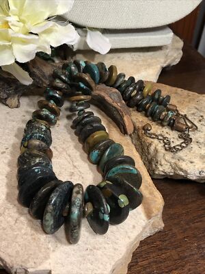 10. Jay King DTR Copper Graduated Huge Turquoise Bead Necklace 17''+2 1/2''