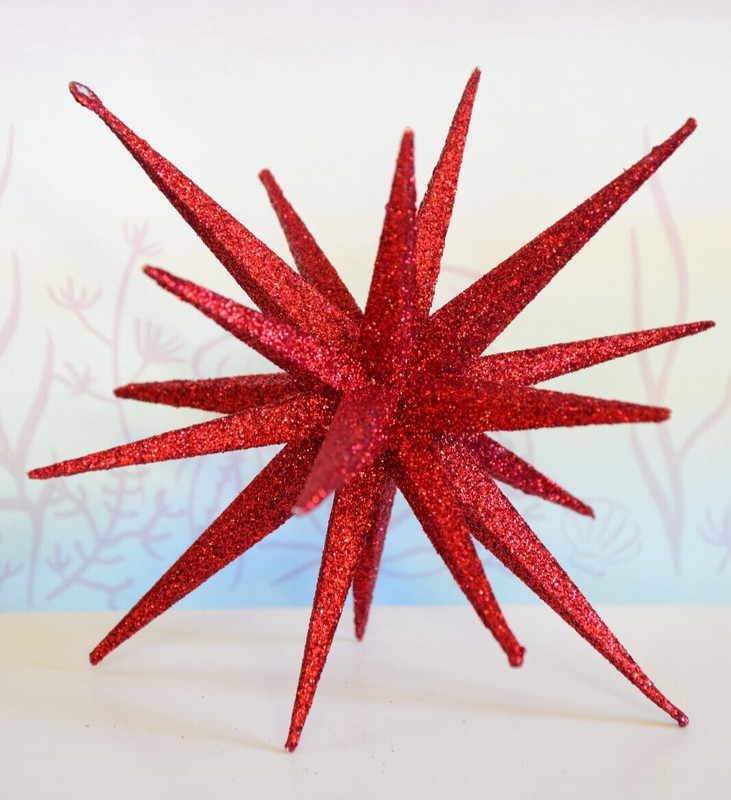 Retro 60s Red Sputnik Christmas Ornament
