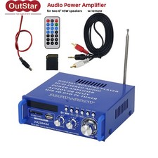 BLJ-253 300W + 300W Amplificador de Potencia USB SD FM Audio Estéreo Amplificador de Potencia DC 12V