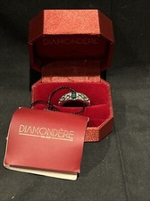 925 STERLING SILVER DIAMONDERE EMERALD RING SIZE 8 1/2