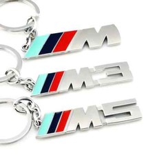 Portachiavi per BMW M M2 M3 M5 serie 3 4 logo acciaio cromato lucido SPORT AUTO