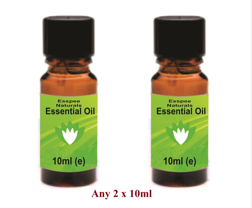 ESSPEE NATURALS Any 2 x 10ml ESSENTIAL OILs - 100% Pure - for Aromatherapy, Home Fragrances etc.