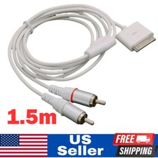 For iPod 30pin Dock Connector to 2RCA Audio cable 1.5meter 5ft USA