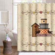 Shower Curtain Waterproof Polyester Fabric 72 72"W x 72"L Pack of 1 Birdhouse