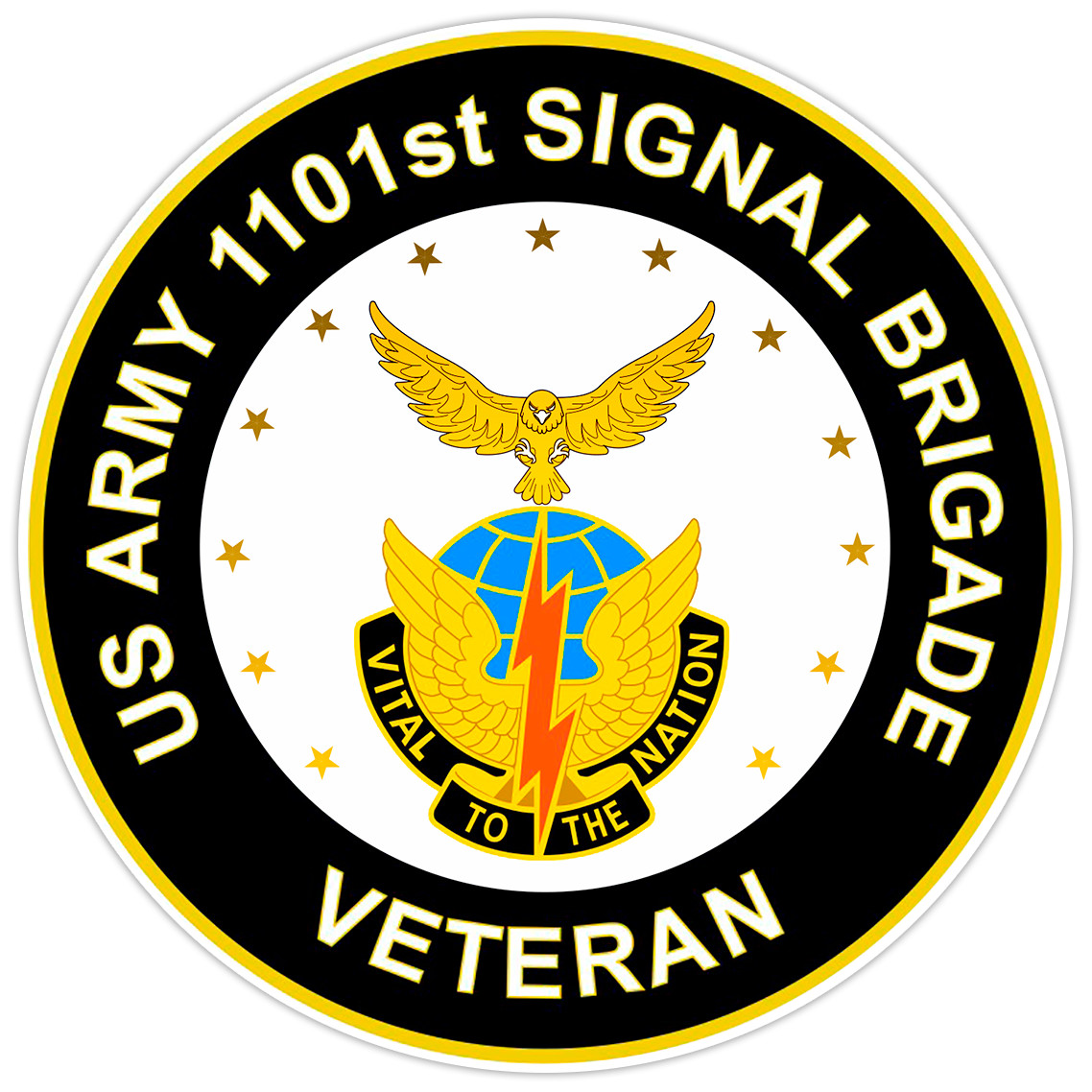 US Army 1101st Signal Brigade Veteran Bumper Sticker Military Vinyl Decal 5"