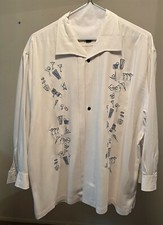 MEN'S NAT NAST 100 SILK BOWLING STYLE SHIRT - SIZE XL - EXCELLENT CONDITION
