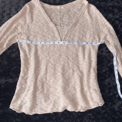 Ripcurl Womens Knit V Neck Embroidery Pullover Soft Sz Lg Sweater Beige Cream - Picture 13 of 19