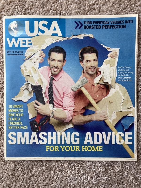 USA Weekend magazine, October 12–14, 2012, cover: Jonathan and Drew Scott