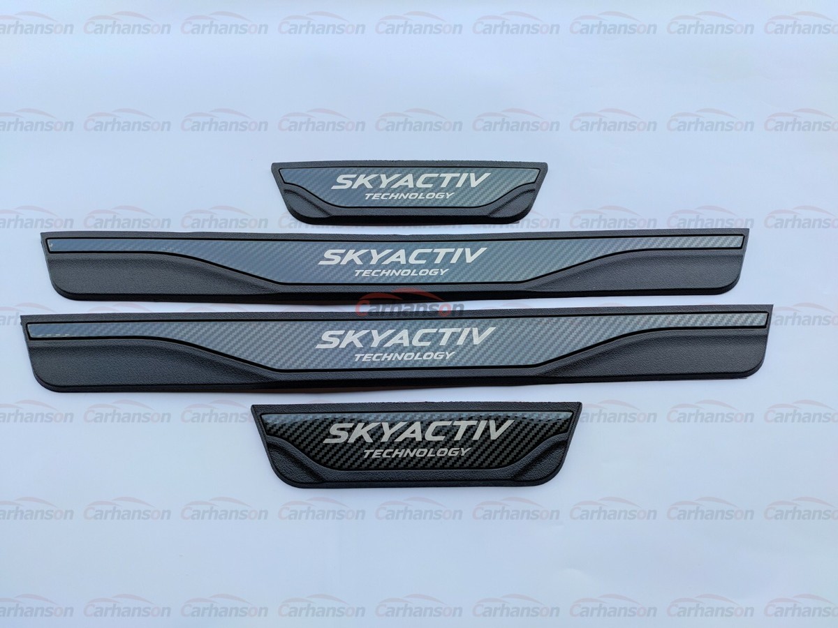 GZBFTDH AFccessories - Protector De Umbral De Puerta Cromado Para Mazda
