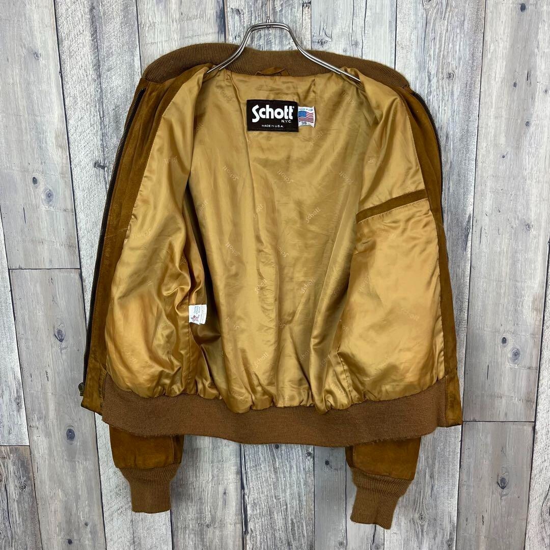 ジャケット・アウター 80s schott suede leather jacket 42 80s Schott Brown Suede Leather Jacket - 5 Star Vintage