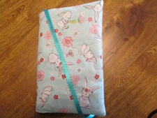 Bunnies & Flowers Print Handmade Quilted Regular Size Paperback Book Cover