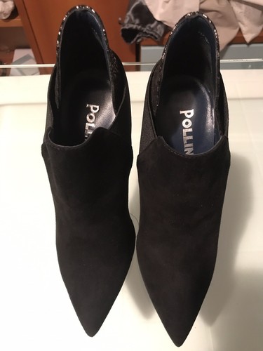Pollini Scarpe Décolleté Stivaletti Tronchetti N. 35,5 Tacco 10 Camoscio  Nero | eBay