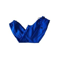 90s Nike Nylon Windbreaker Pants Size S Blue Y2K Streetwear Swoosh Track Jogger