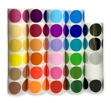 Blank 2" Round Color Coding Labels Inventory Adhesive Dots 500/RL (Choose Color)