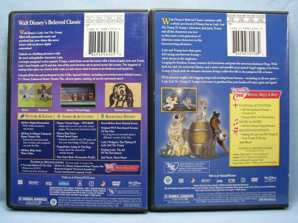 Lady and the Tramp & Lady and the Tramp II (DVD) Disney