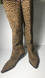 1. Salvia Estado Estampado de Leopardo Puntera en Punta Cremallera Lateral  la rodilla Botas altas para mujer 8.5 M | eBay