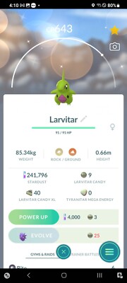   ShinyLarvitar -Registered Or Ultra Friends-how To Trade*free Trade Included
