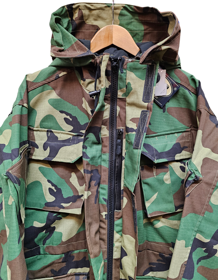 Giacca A Cappuccio Antivento Smock Woodland Camo Modello Anni '90 - Foto 6
