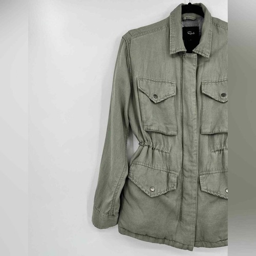 Rails Jayden Sage With Plaid Utility Jacket Linen Drawstring Waist Green Small - Picture 6 of 16